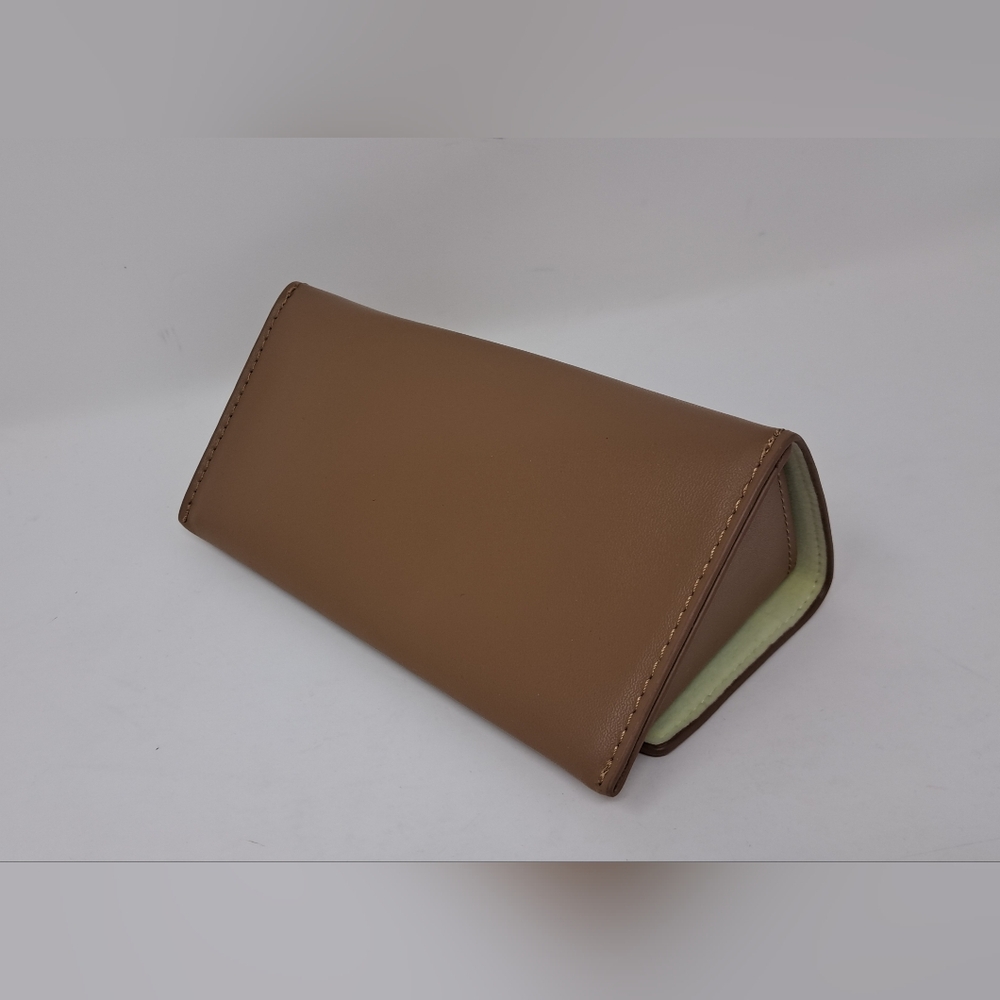 NWOT Burberry Sunglasses Case XL Brown Leather Authentic 7" x 2.5" x 3.5" - Picture 7 of 14